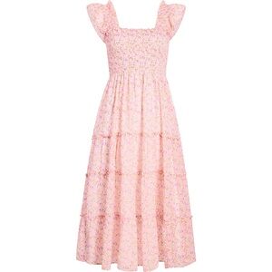 EUC Hill House Home “The Nap Dress” in Pansy in Pink Multi Georgette, size M